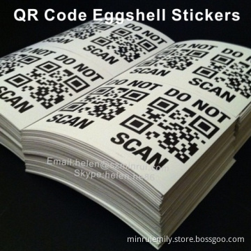 Custom Self Adhesive Traceable Qr Code Eggshell Stickers Can Scan 